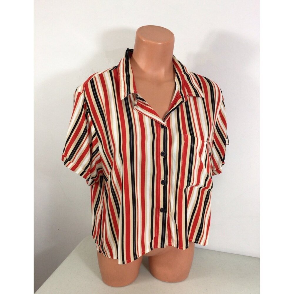 Bluenotes Stripe Shirt Blouse Womens XL